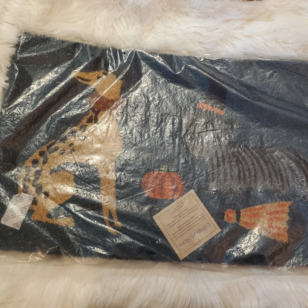 The Company Store Fall Coir Mat - Halloween Dogs - teal